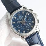 Rolex Daytona 9100 Movement 316L Steel 42mm 18K White Gold Plated Calfskin Band Watch